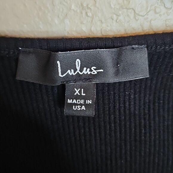 Lulu's XL Head Turner Black Ribbed Bodycon Mini Dress - Picture 5 of 9